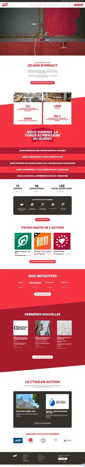 Page d’accueil du CTAQ : chiffres d’impact, initiatives et dernières nouvelles