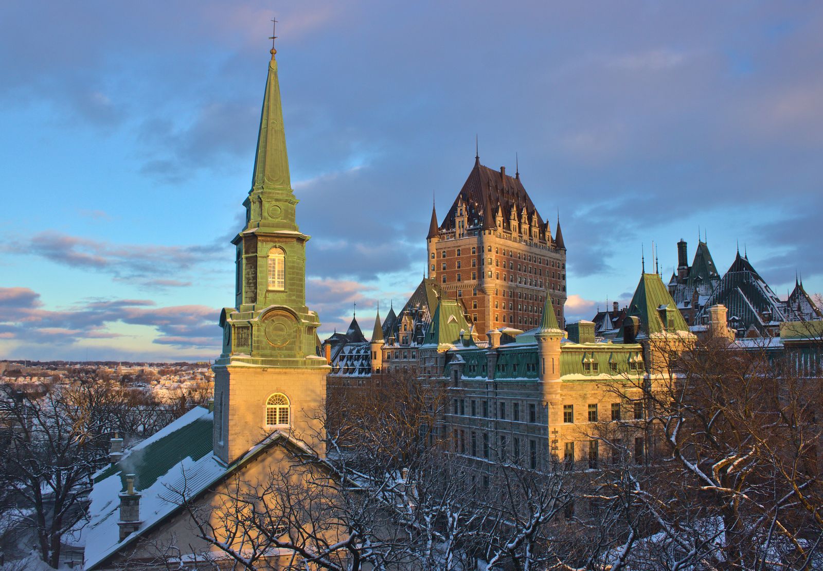 Old Québec City and Château Frontenac in winter